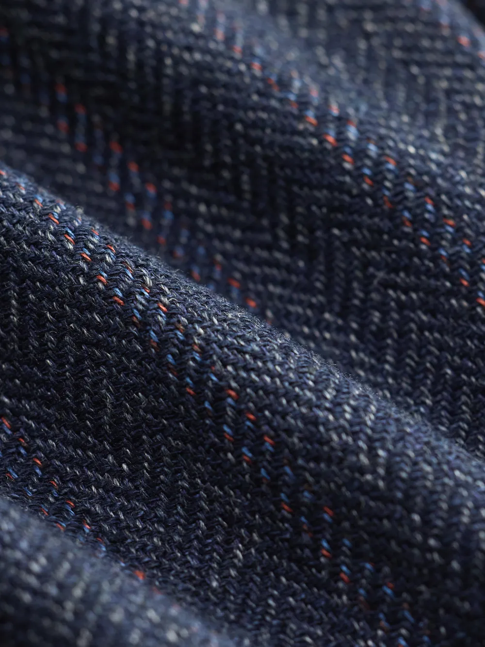Ralph Lauren RRL Broek met visgraat patroon en gesmockte rug Blauw