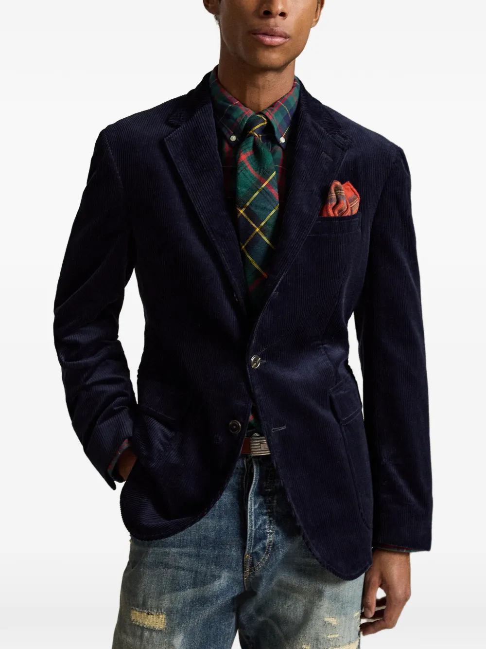 Polo Ralph Lauren Ribfluwelen katoenen blazer Blauw