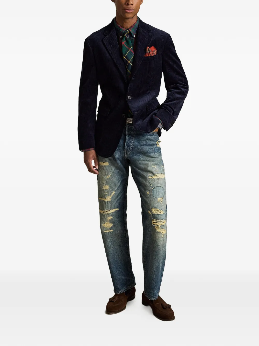 Polo Ralph Lauren Ribfluwelen katoenen blazer Blauw