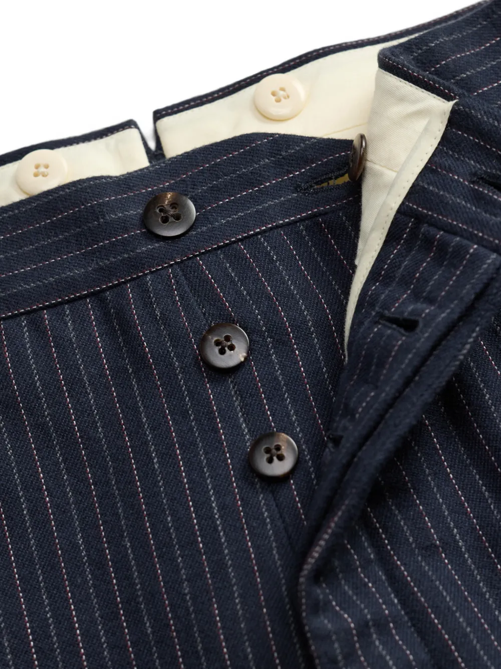 Ralph Lauren RRL Broek met krijtstreep en manchetten Blauw