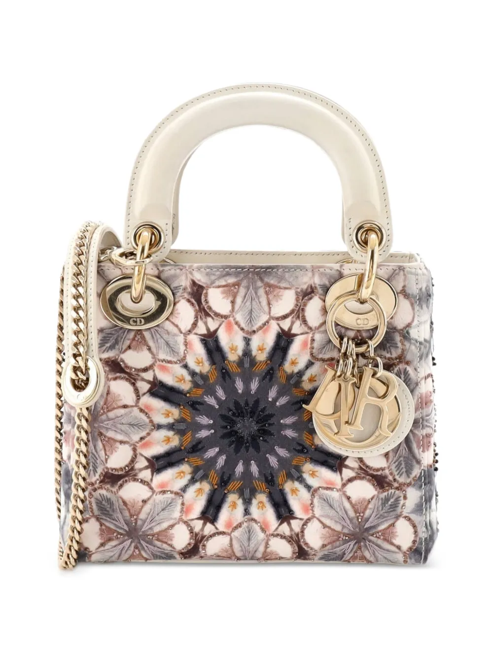 Christian Dior Pre-Owned Lady Dior Chain Bag Embroidered Calfskin Mini satchel - Multicolore