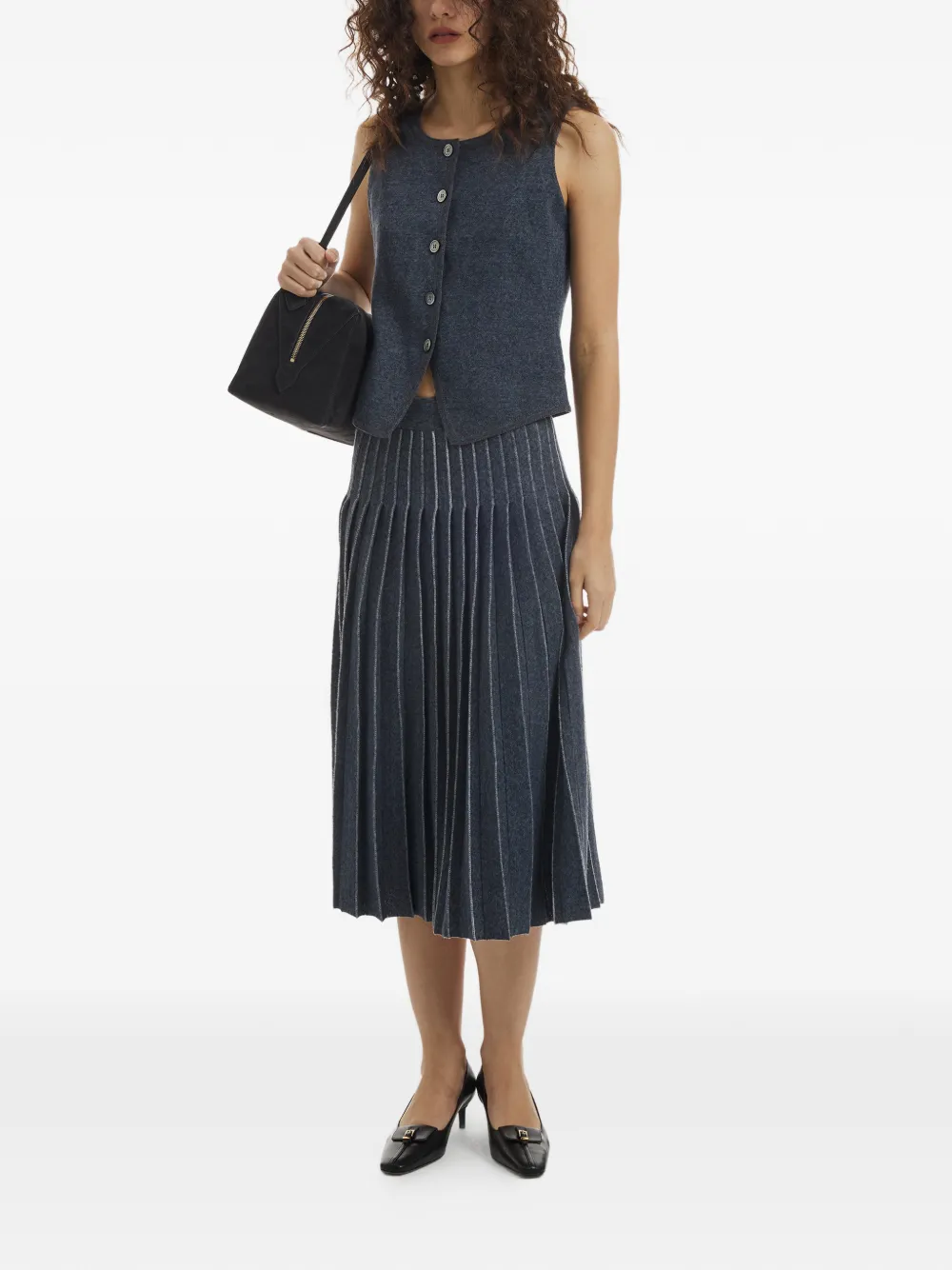  Crush Collection Chaleco Con Botones - Azul 