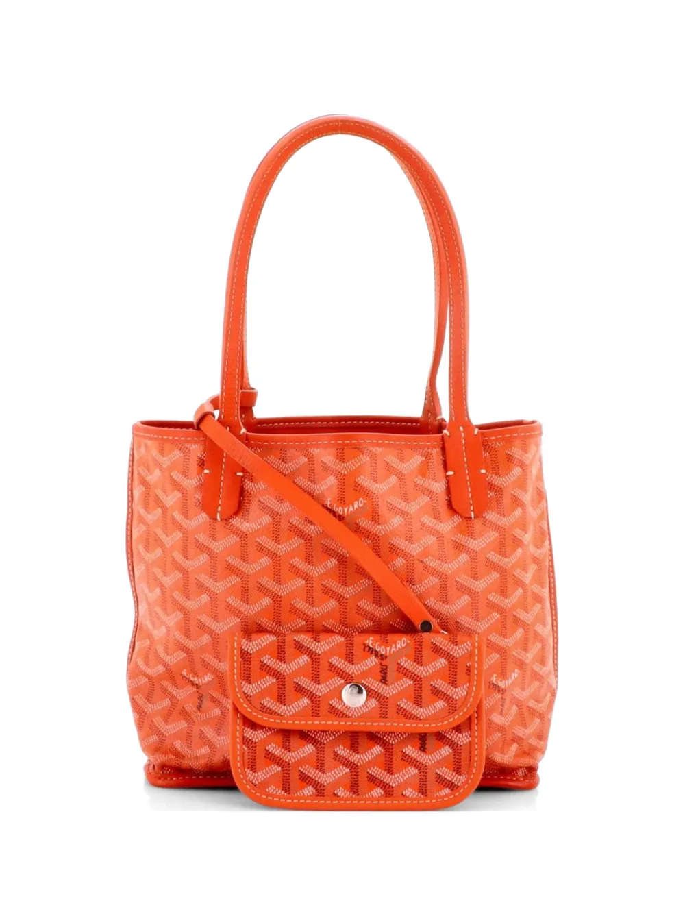 Goyard Pre-Owned Borsa a tracolla Anjou mini reversibile in tela cerata - Arancione