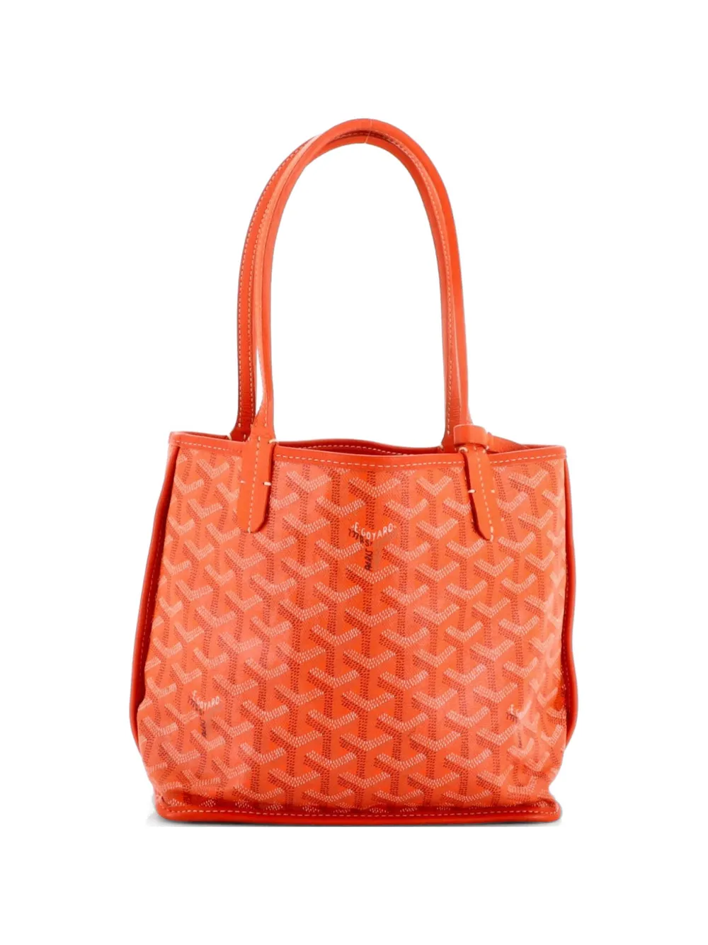 Goyard Pre-Owned Borsa a tracolla Anjou mini reversibile in tela cerata - Arancione