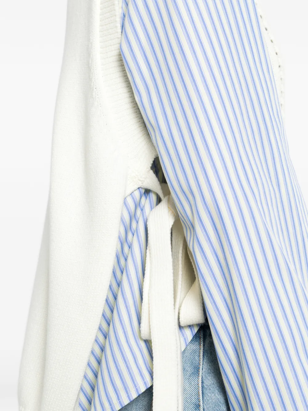 Maison Kitsuné Kabelgebreide spencer met gestrikte zijkant Wit