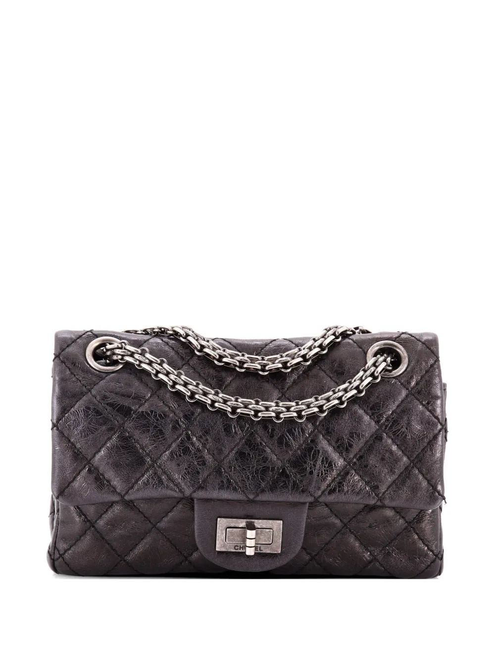 CHANEL Pre-Owned Reissue 2.55 Flap Bag Quilted Aged Calfskin Mini crossbody bag - Nero