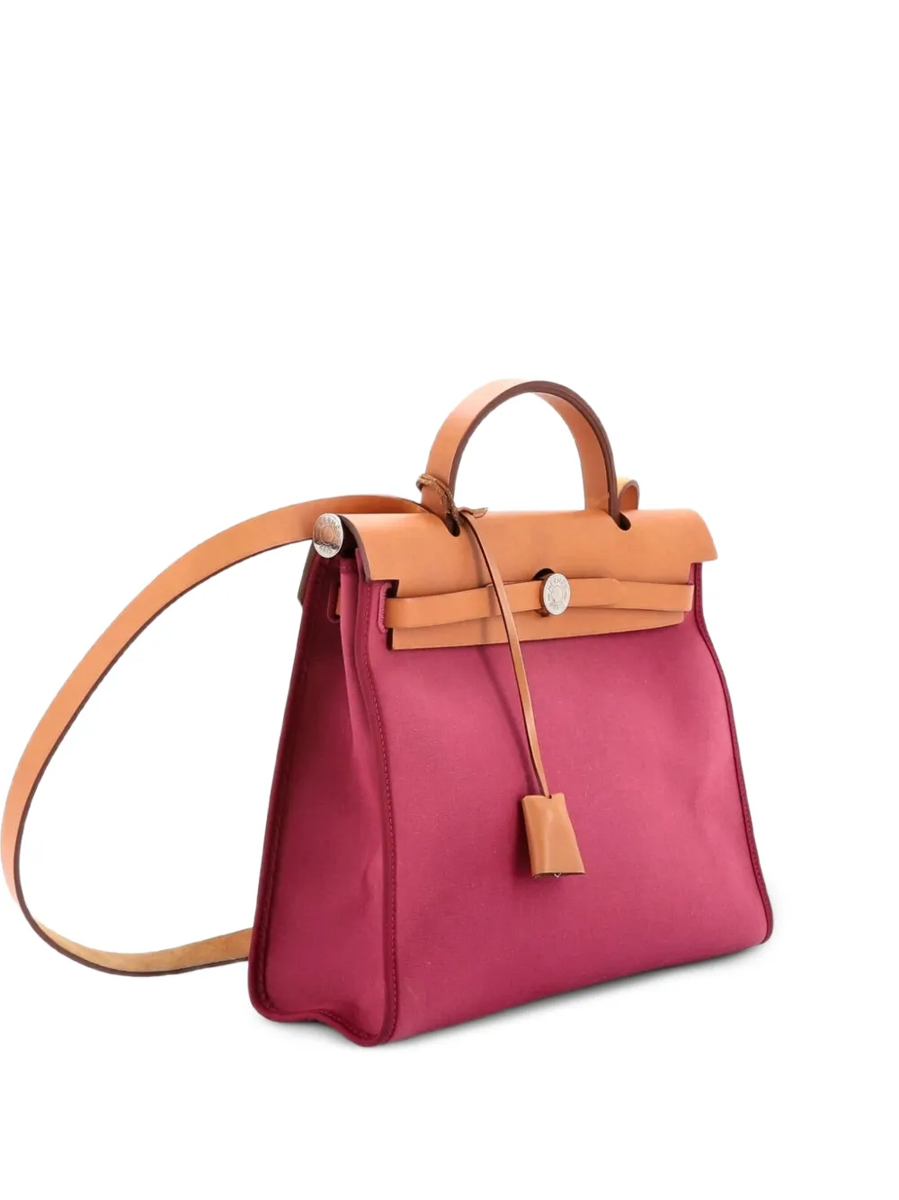 Hermès Pre-Owned Herbag Zip Leather and Toile 31 shoulder bag - Marrone