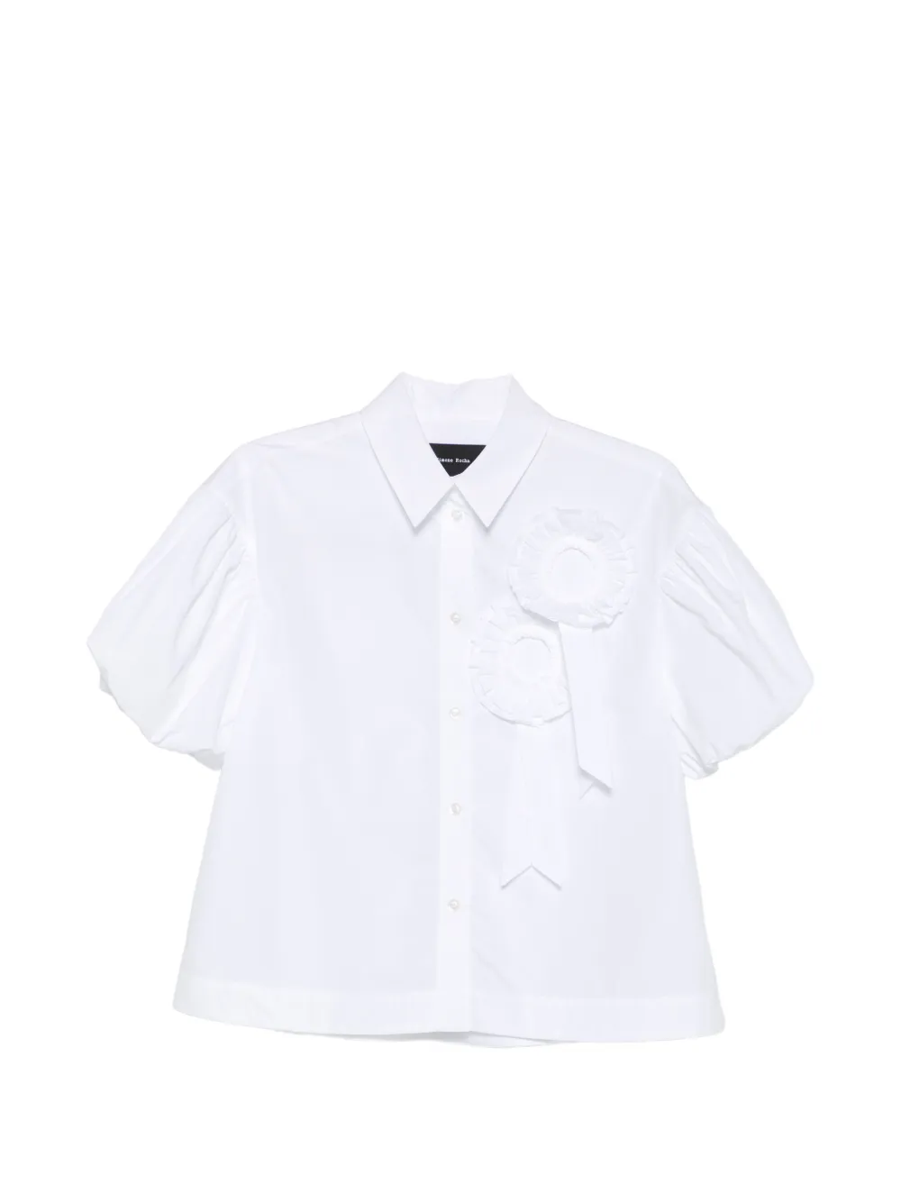 Simone Rocha rosette-detail puff-sleeve shirt - Schwarz