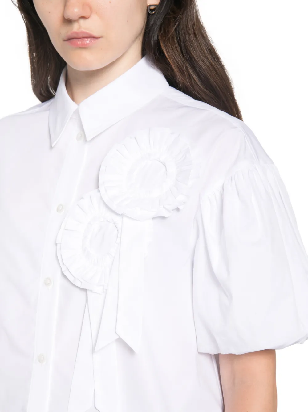 Simone Rocha Blouse verfraaid met rozet en pofmouwen Zwart
