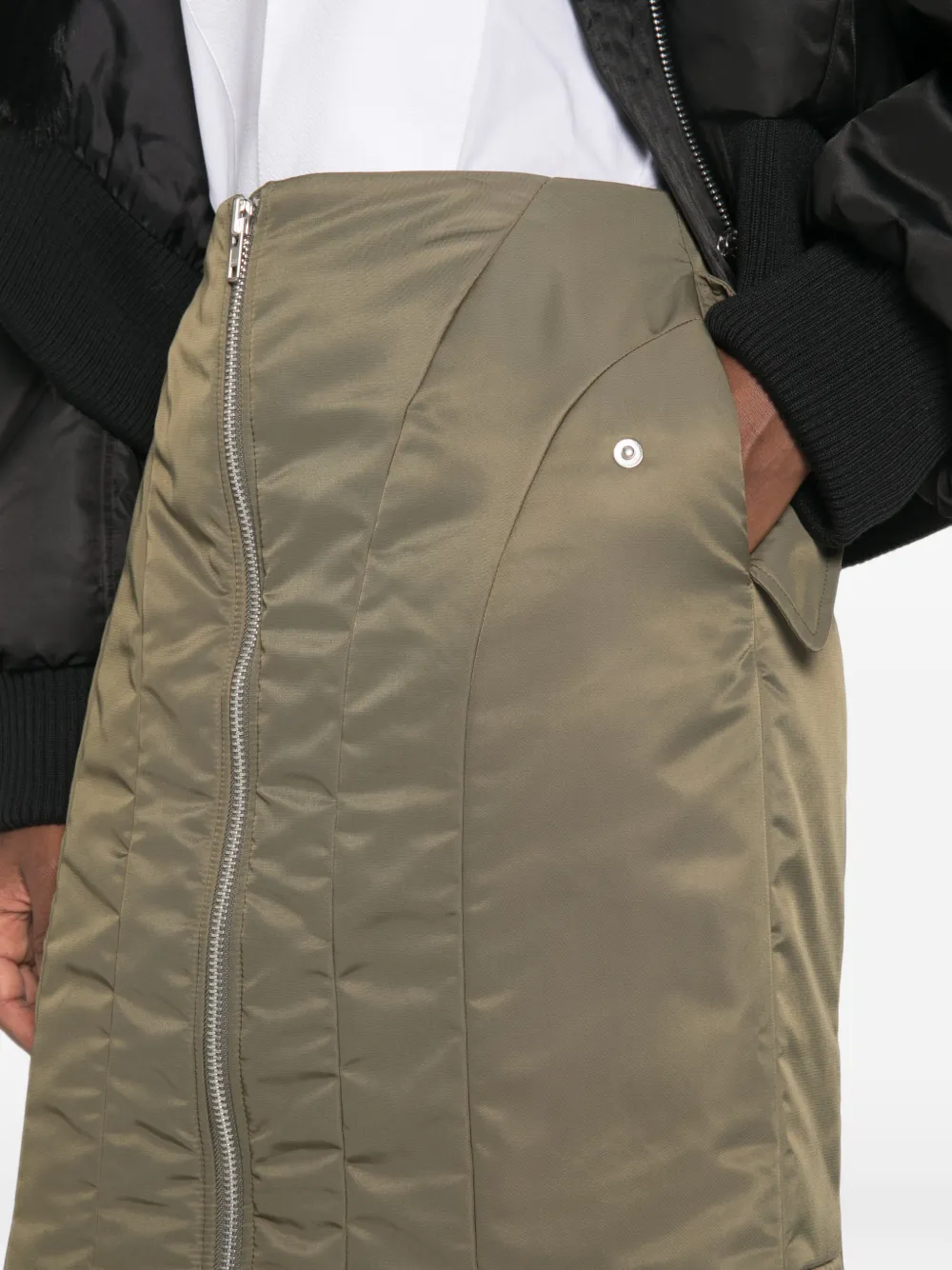 Simone Rocha Padded Midi Skirt in Green, view 5