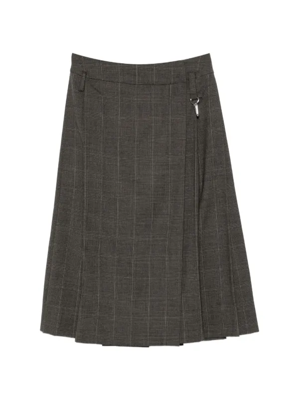 Simone Rocha Prince of Wales Check Pleated Skirt in Grey