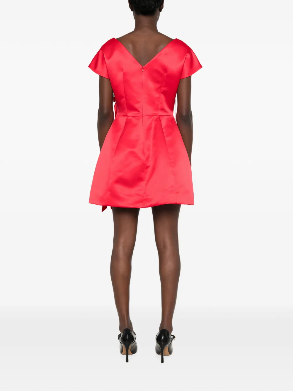 Simone Rocha Mini-jurk met rozet-detail en ruches Rood