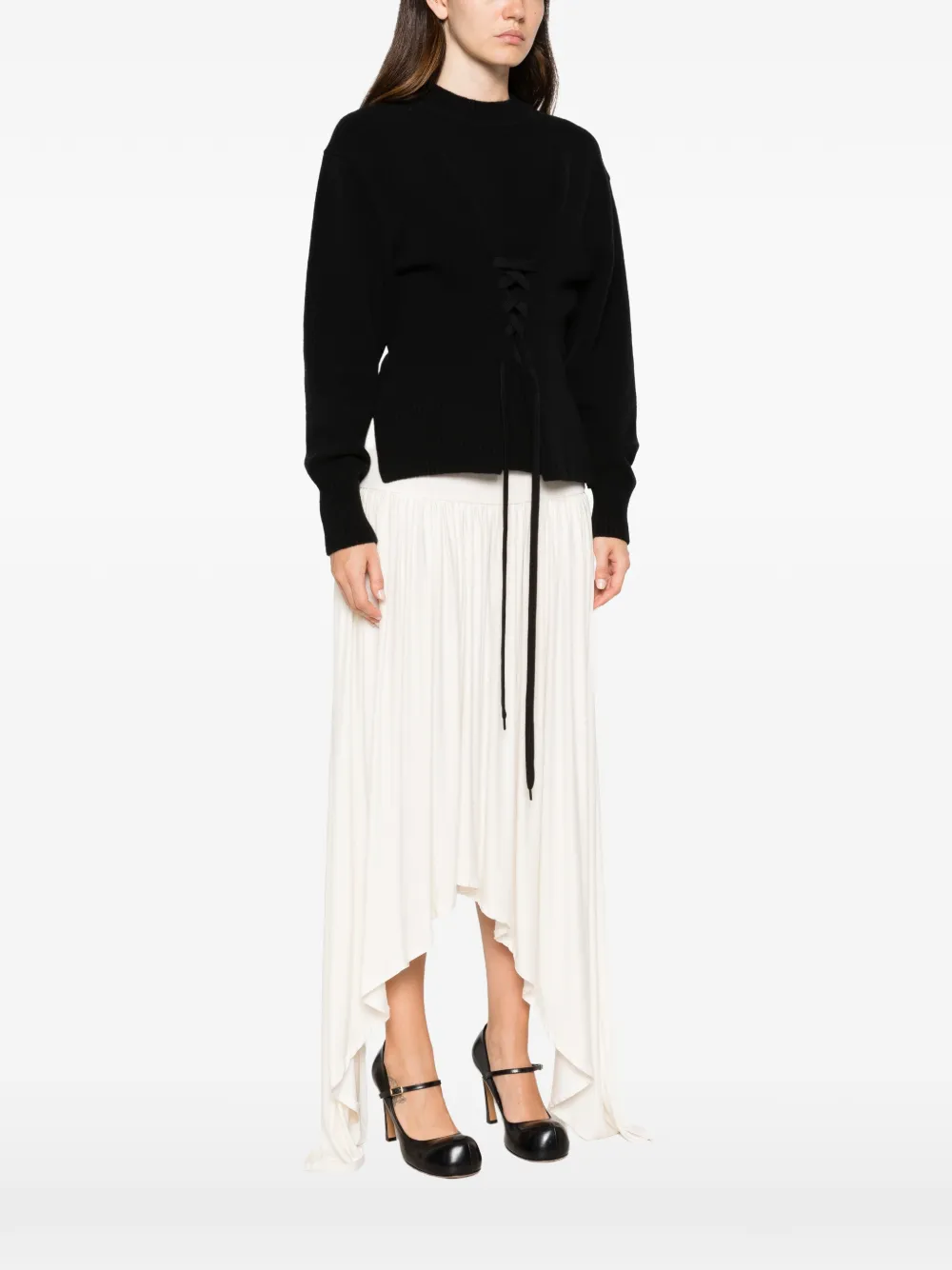 Simone Rocha Trui met sculpturaal korset Zwart