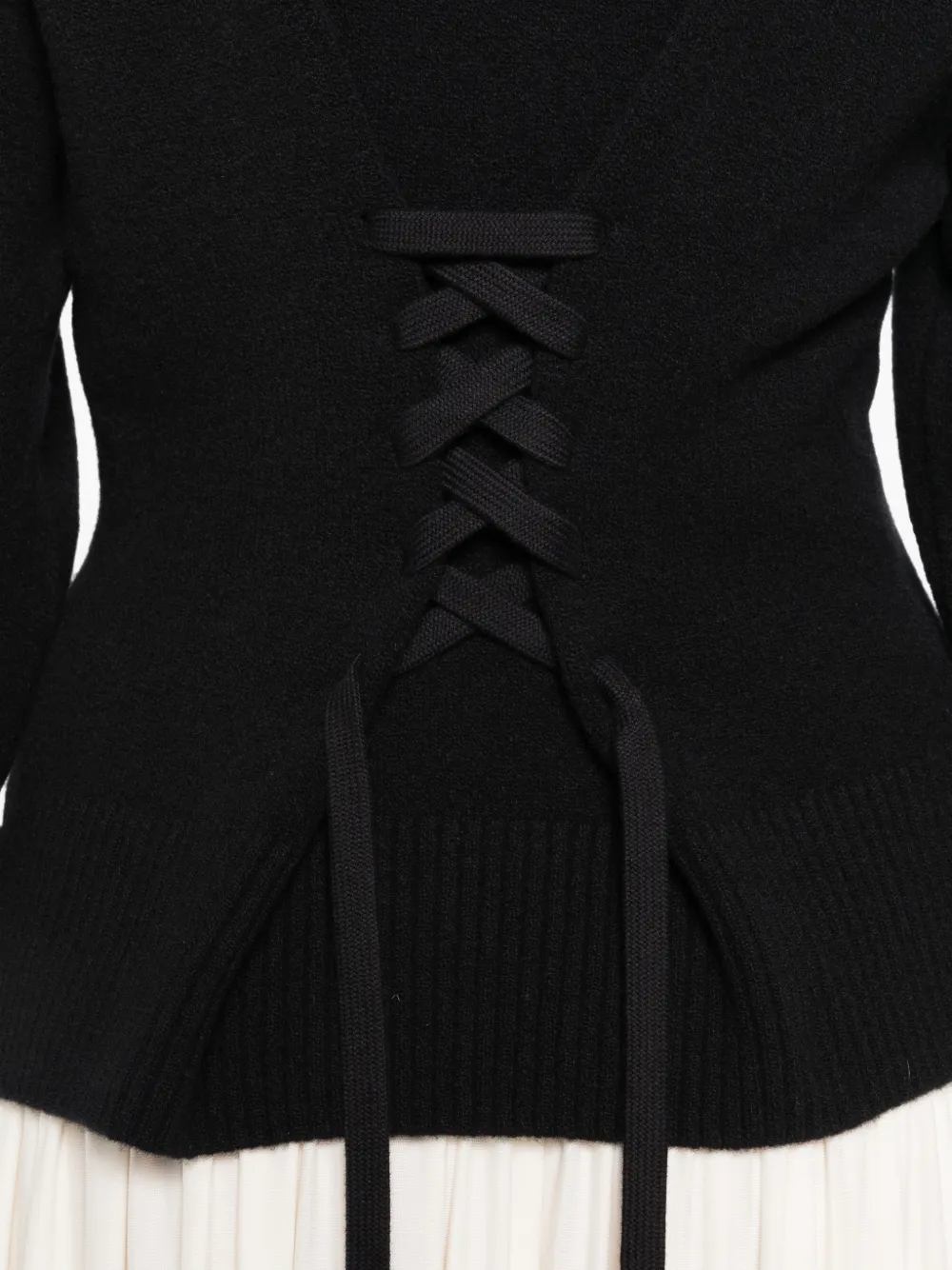 Simone Rocha Trui met sculpturaal korset Zwart