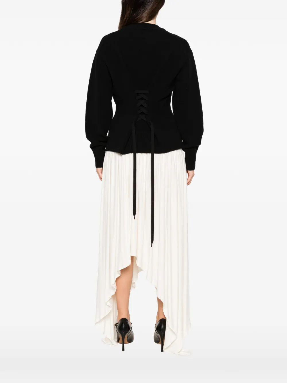 Simone Rocha Trui met sculpturaal korset Zwart