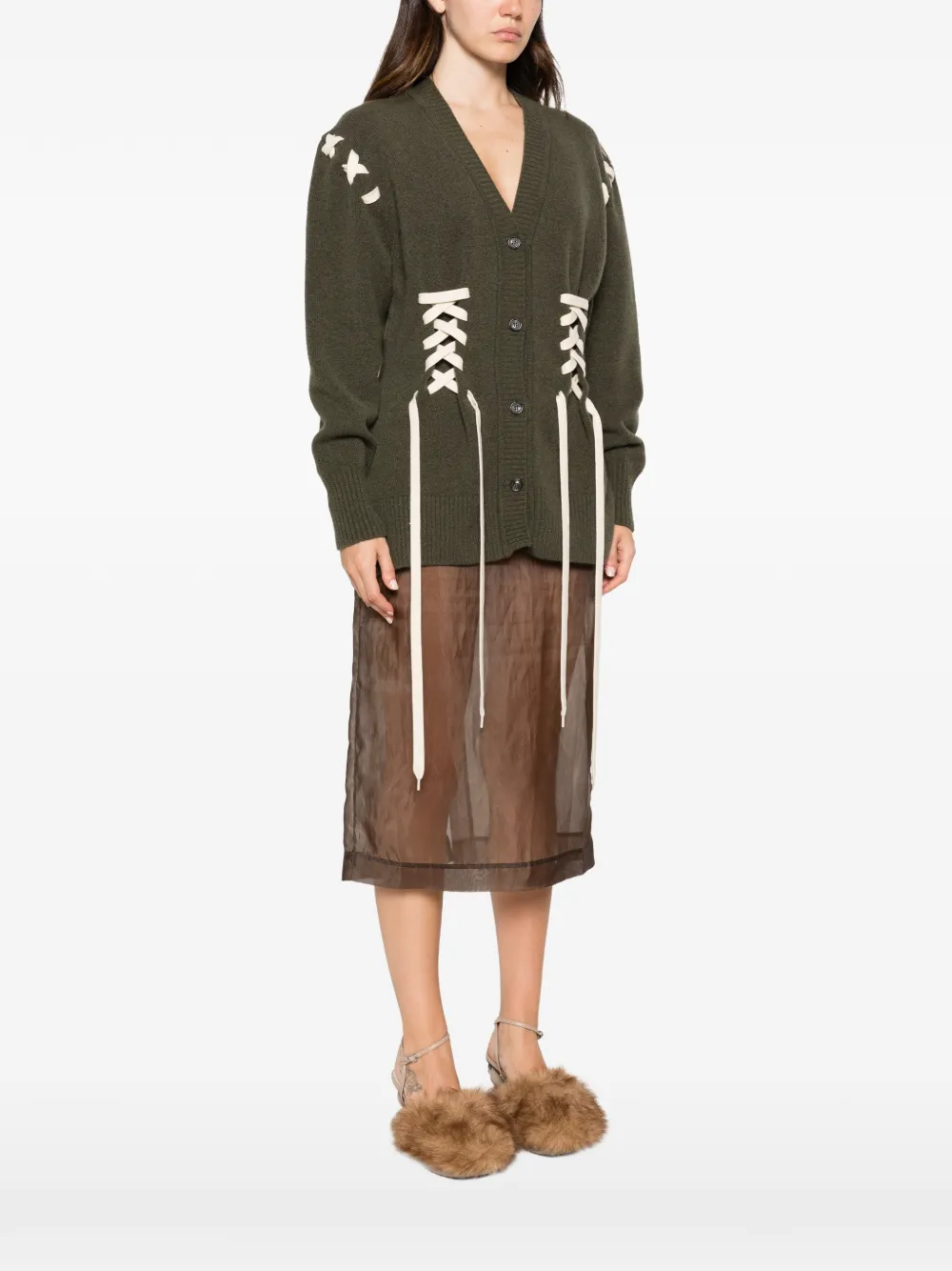 Simone Rocha Vest met gevormd korset Groen