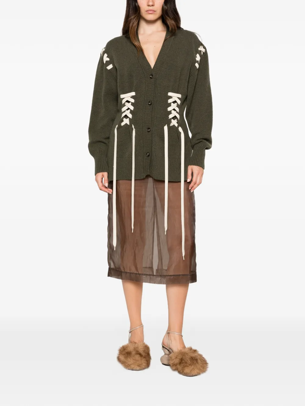 Simone Rocha Vest met gevormd korset Groen