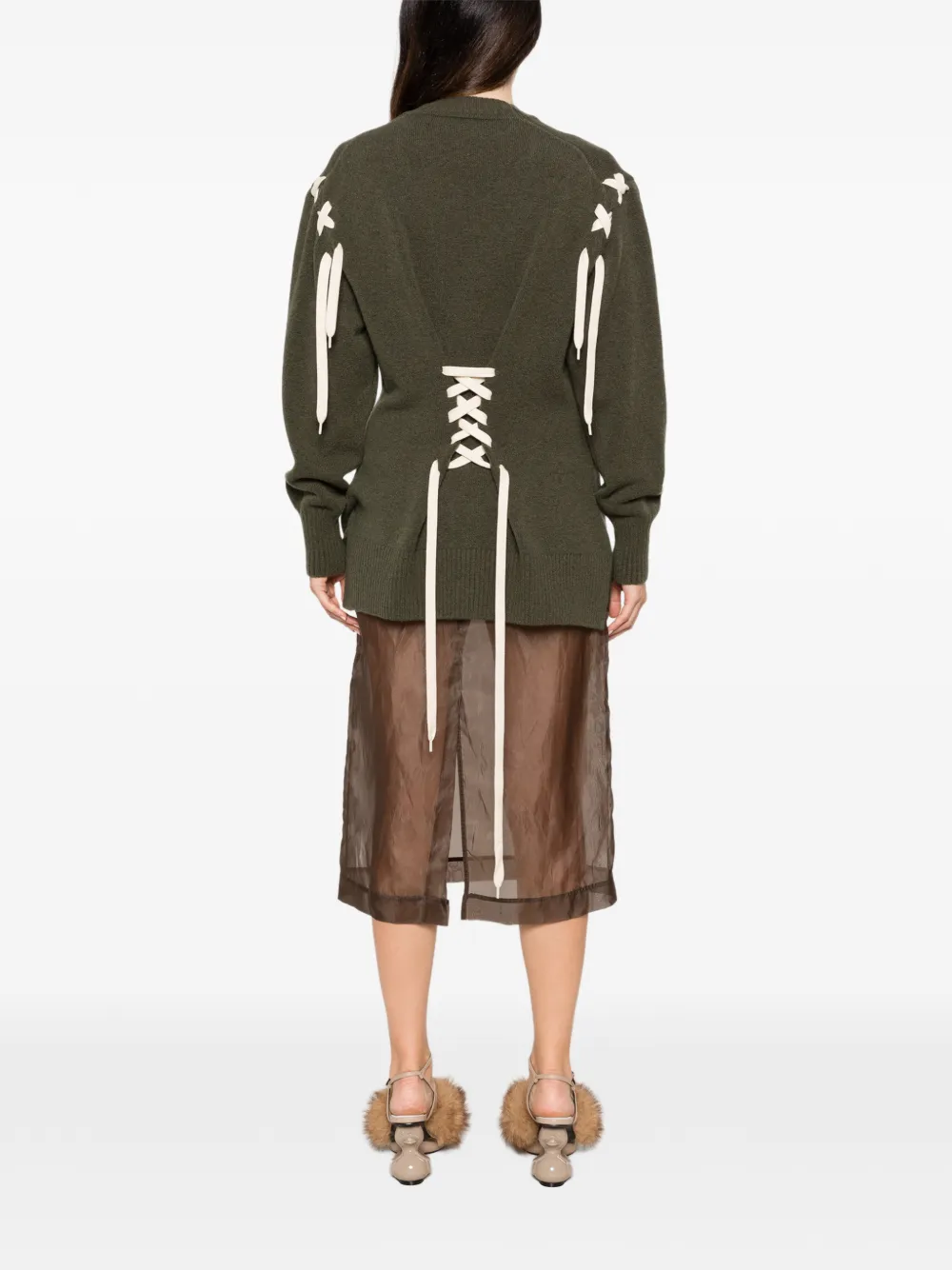 Simone Rocha Vest met gevormd korset Groen