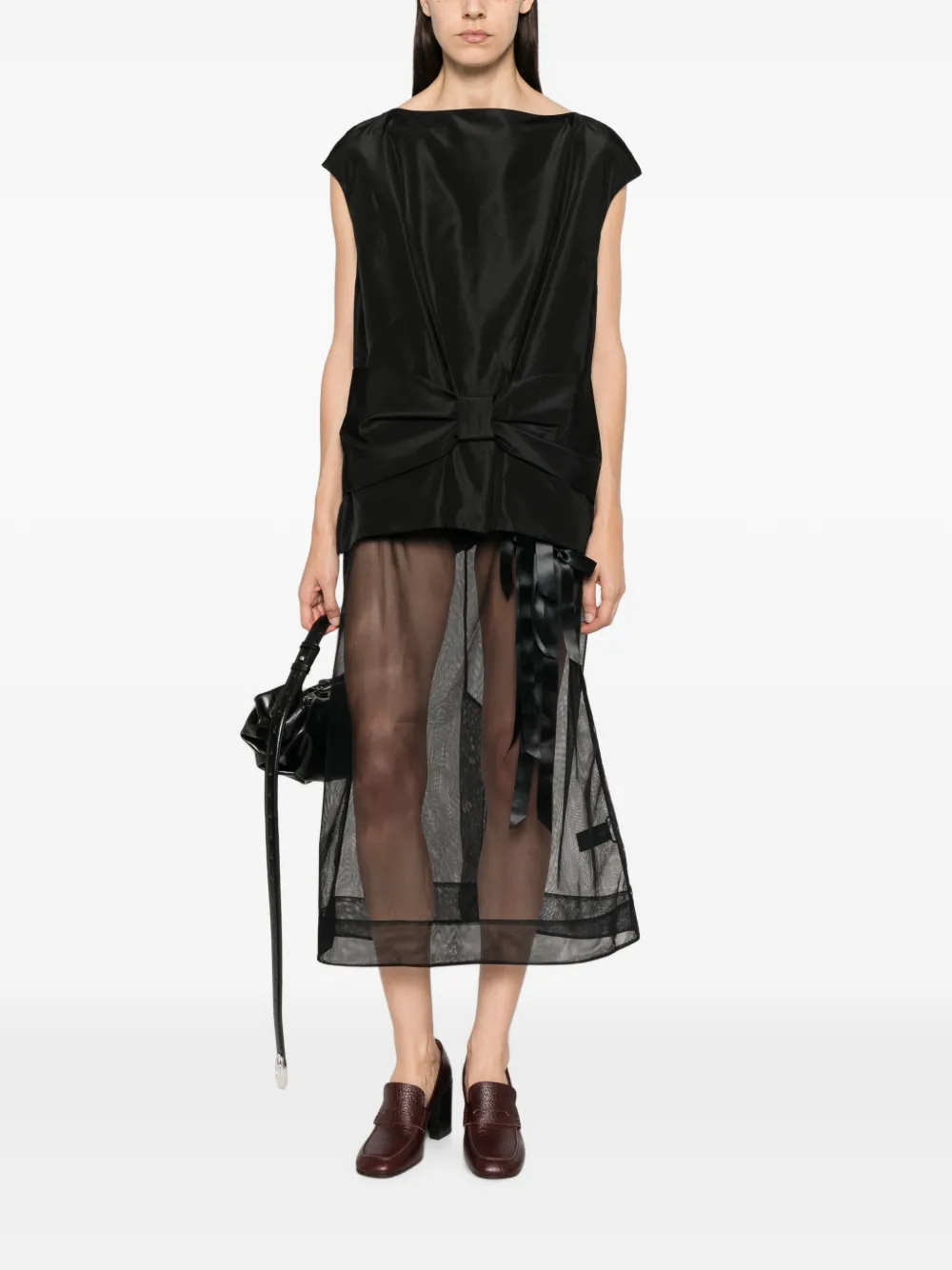Simone Rocha Peplum top met strikdetail Zwart