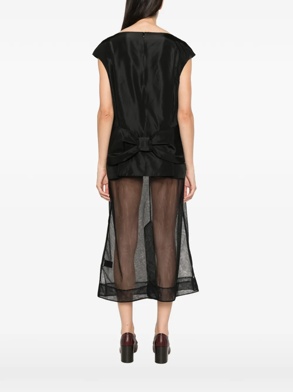 Simone Rocha Peplum top met strikdetail Zwart