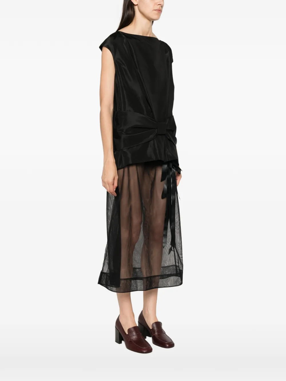 Simone Rocha Peplum top met strikdetail Zwart