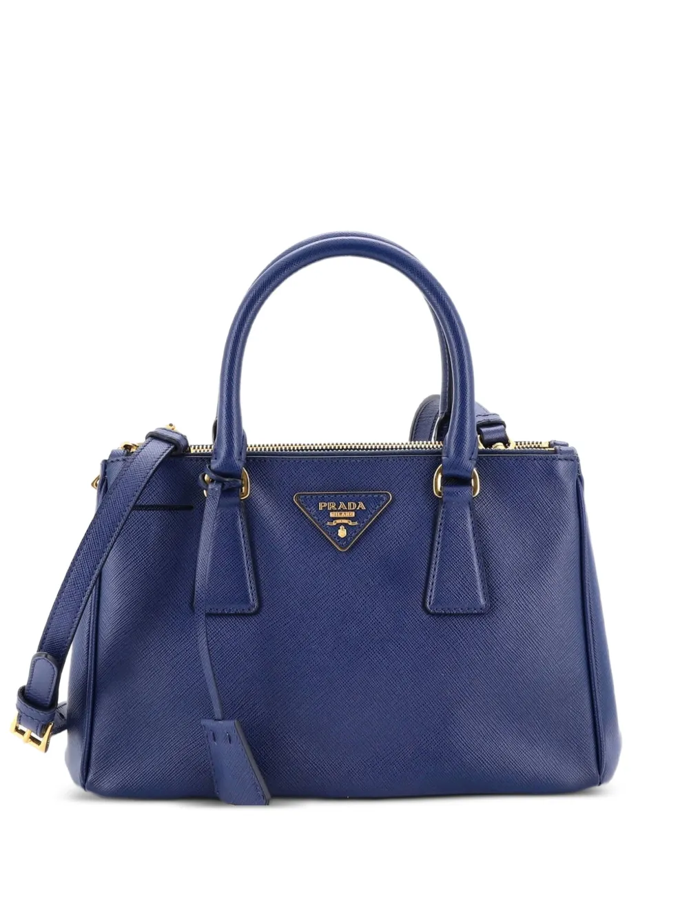 Prada Pre-Owned Double Zip Lux Saffiano Leather Small tote bag - Blu
