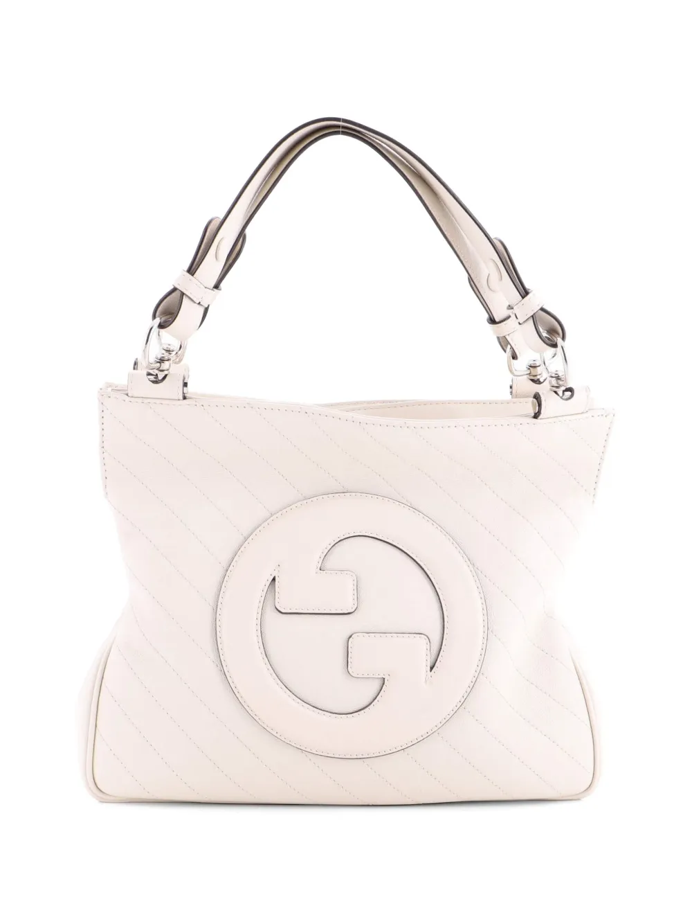Gucci Pre-Owned Blondie NM Diagonal Quilted Leather Small tote bag - Bianco
