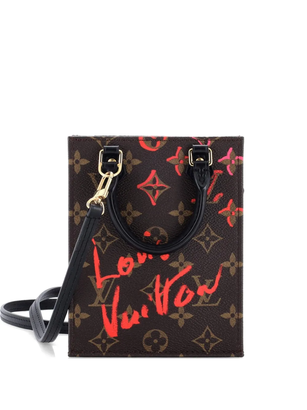 Louis Vuitton Pre-Owned Borsa tote Petit Sac Plat Bag Limited Edition Fall in Love in tela con monogramma - Marrone