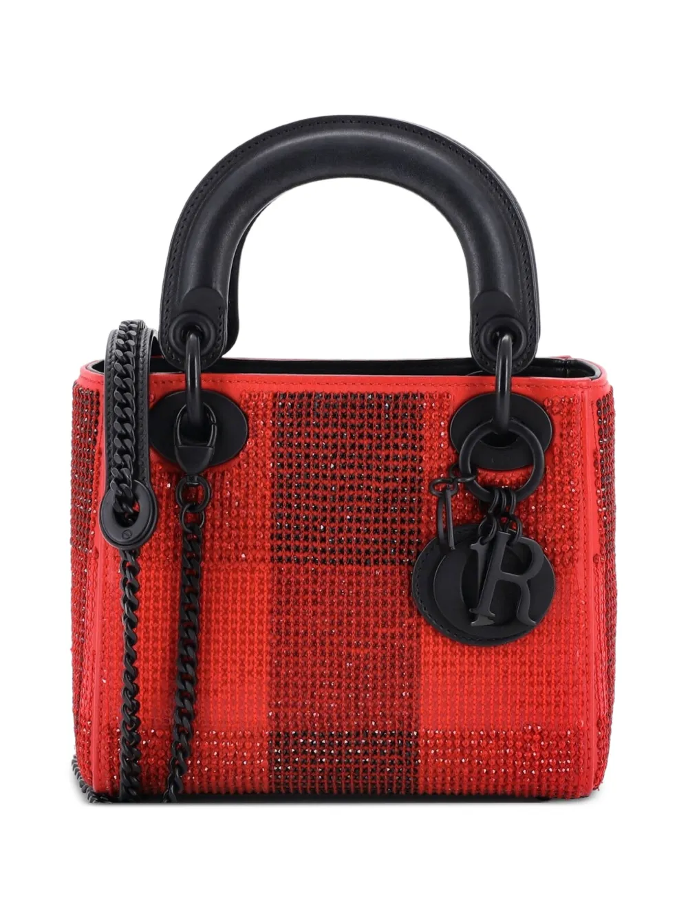 Christian Dior Pre-Owned Borsa a tracolla Lady Dior mini con decorazione - Rosso