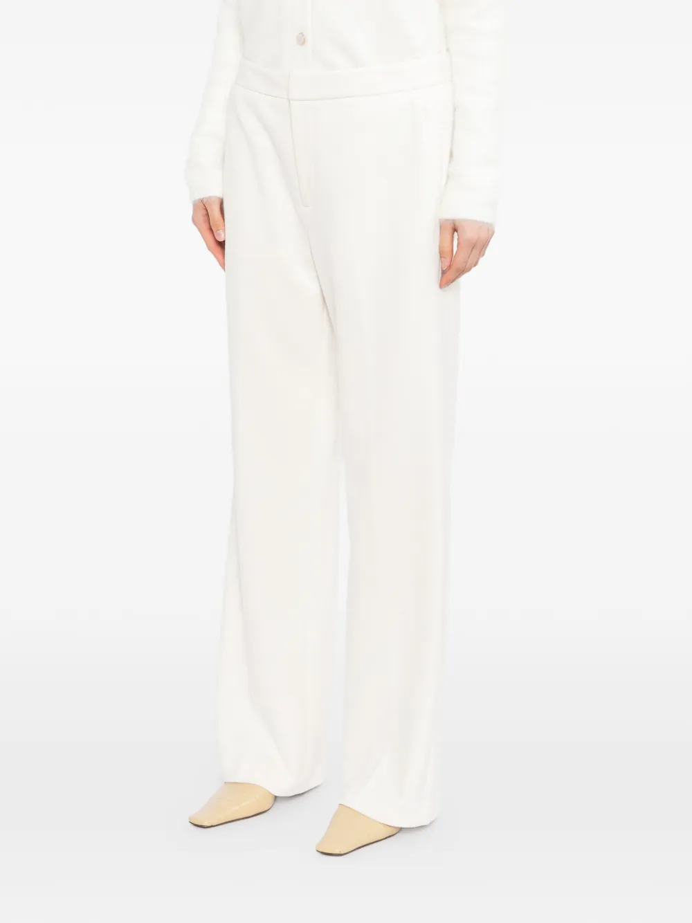 James Perse Geborstelde gebreide broek Beige