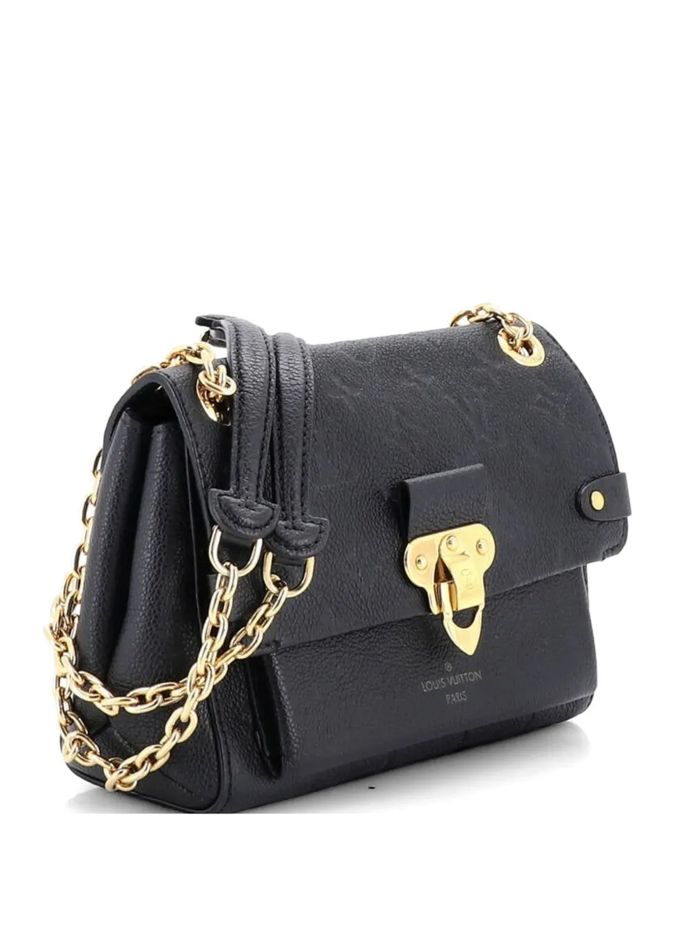 Pre-owned Louis Vuitton Vavin Handbag Monogram Empreinte Leather Bb Crossbody Bag In Black