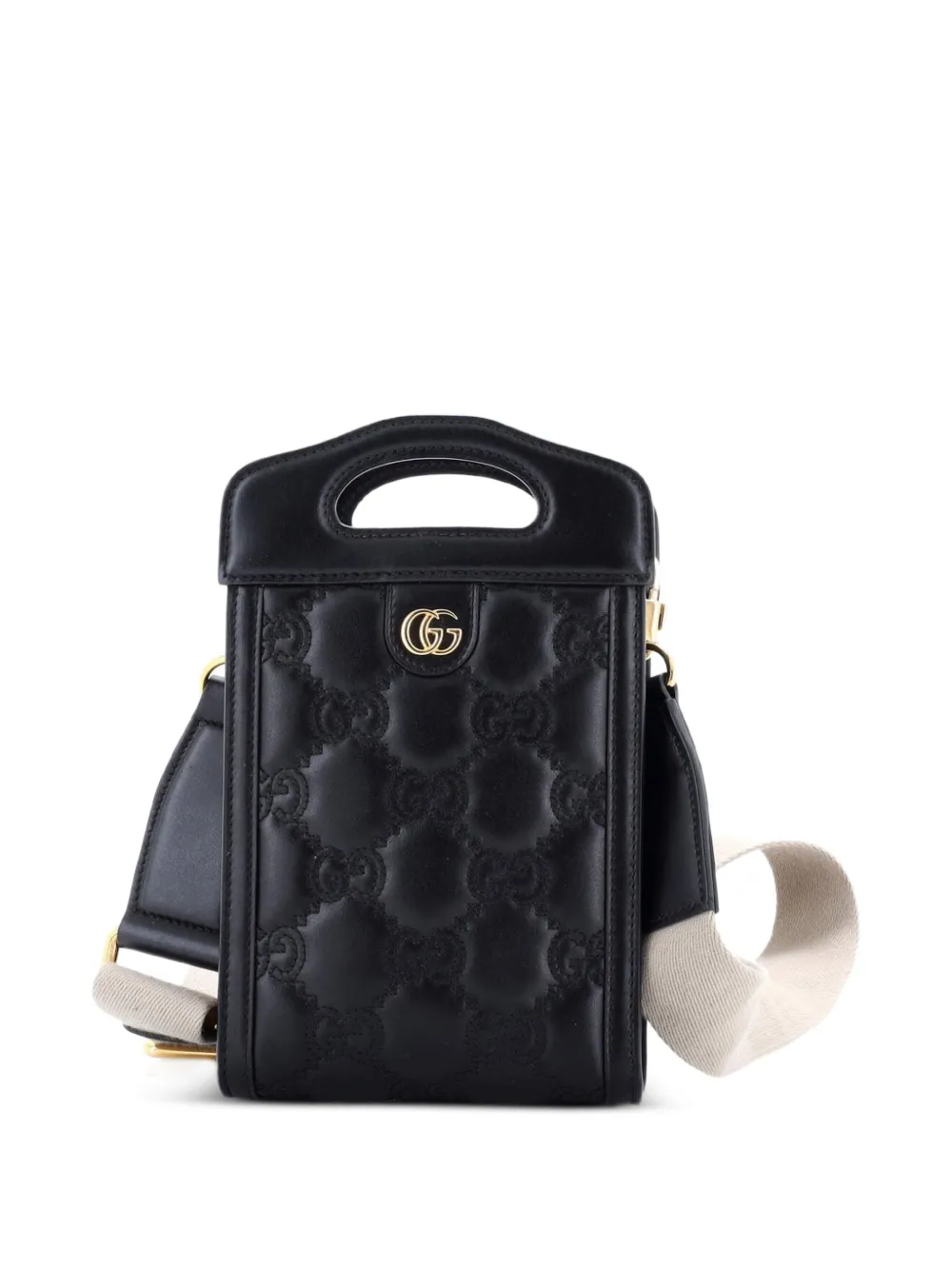 Gucci Pre-Owned Top Handle GG Matelasse Leather Mini crossbody bag - Nero
