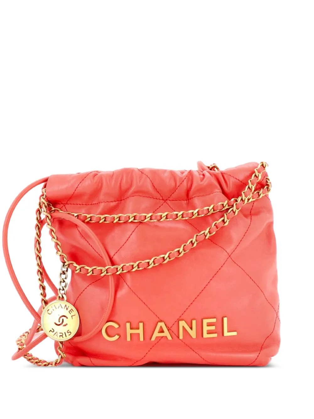 CHANEL Pre-Owned 22 Chain Hobo Quilted Calfskin Mini crossbody bag - Rosa