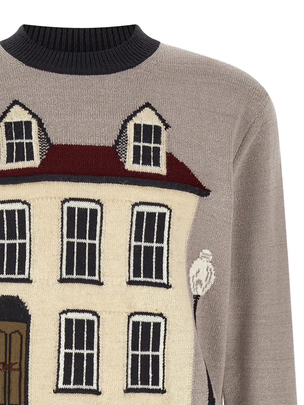 Junya Watanabe MAN Trui met ronde hals en jacquard Beige