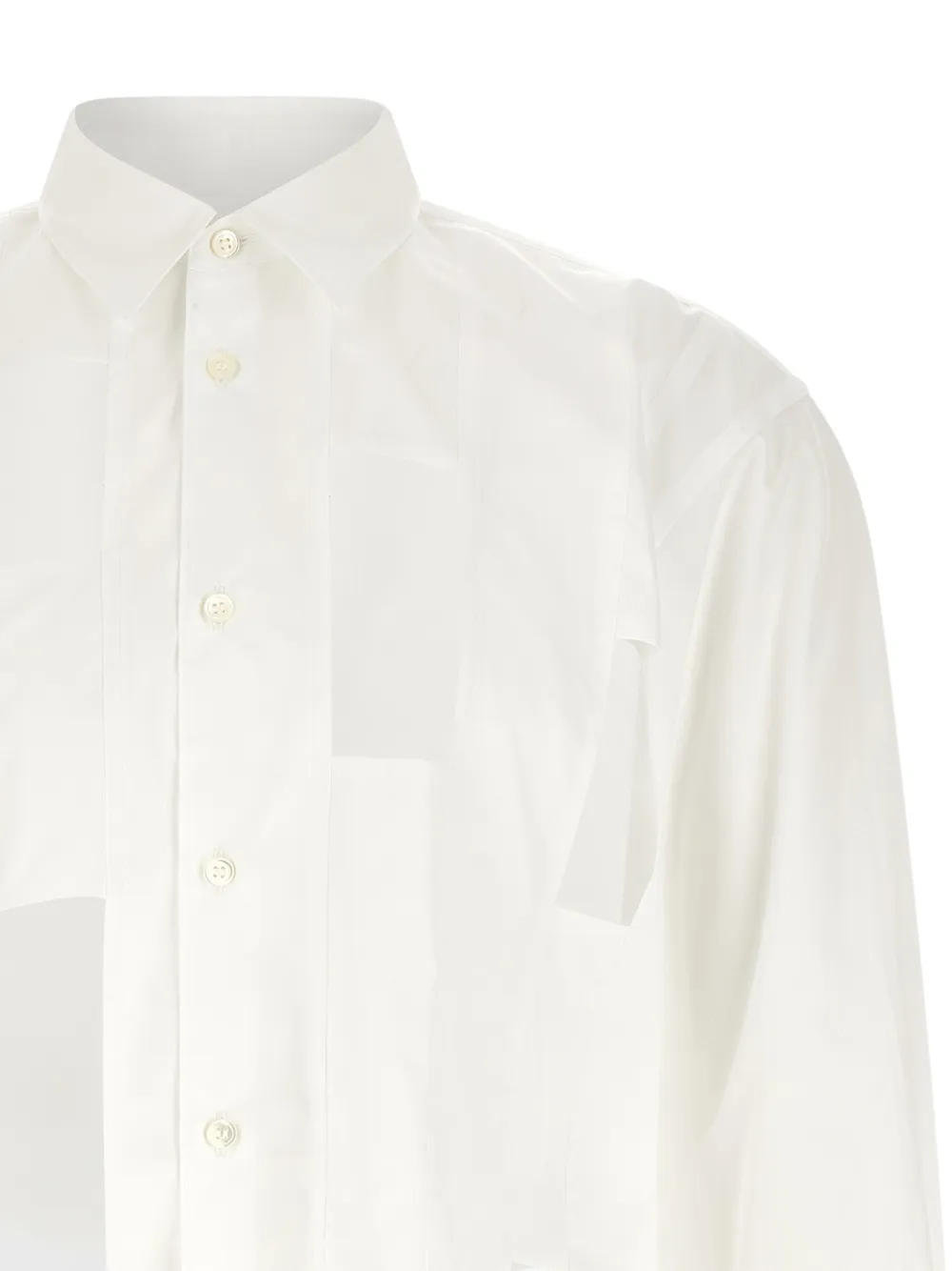 Comme des Garçons Homme Plus T-shirt met geometrische uitgesneden details Wit