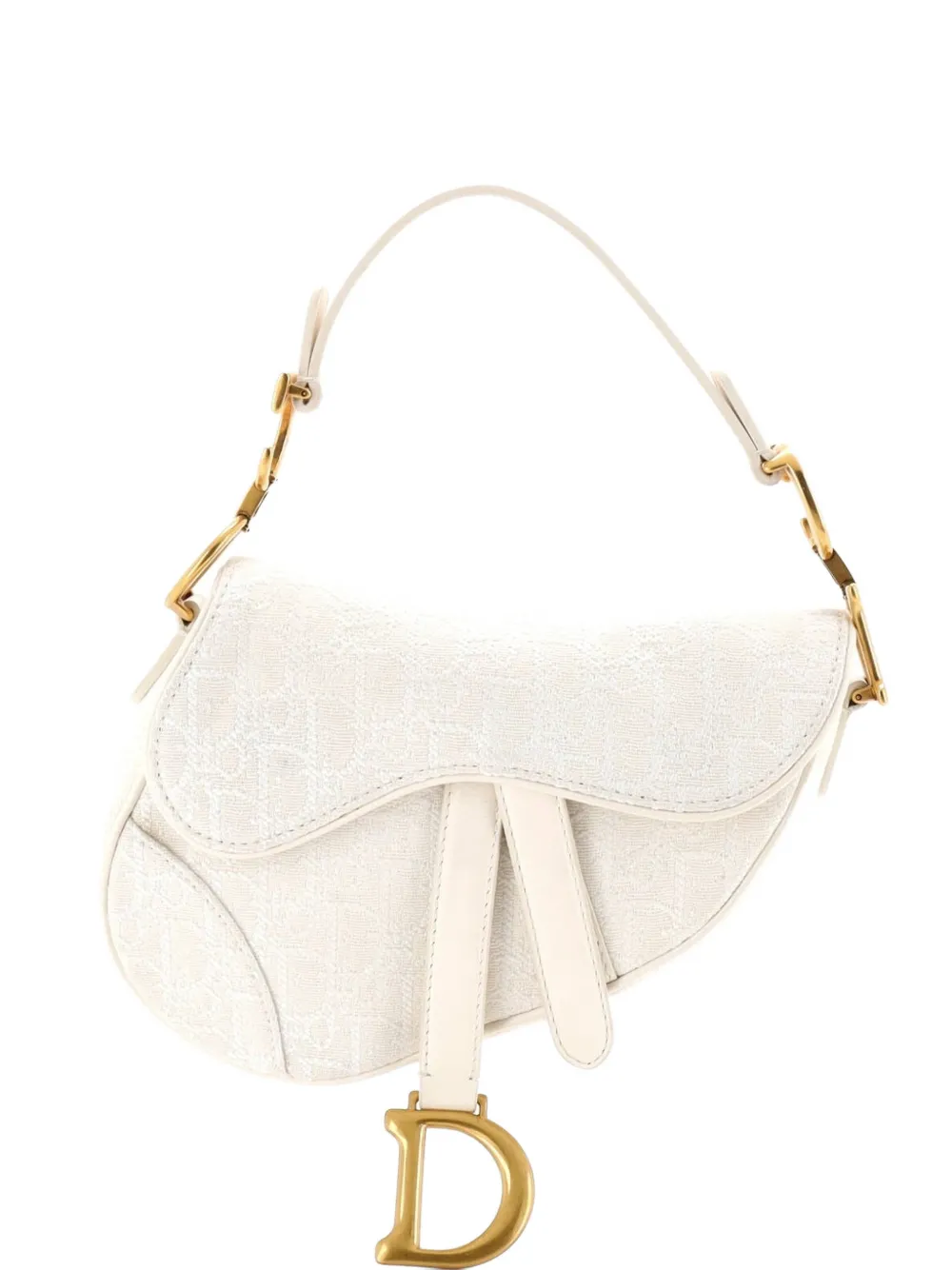 Christian Dior Pre-Owned Mini Oblique Schultertasche aus Canvas - Weiß