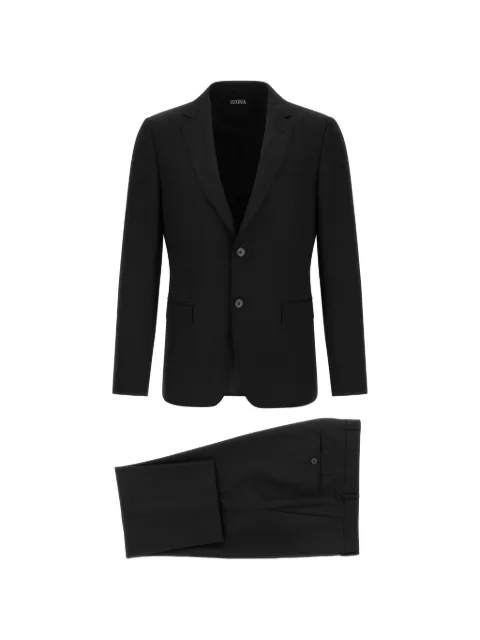 Zegna mirror lapels pleated wool dress