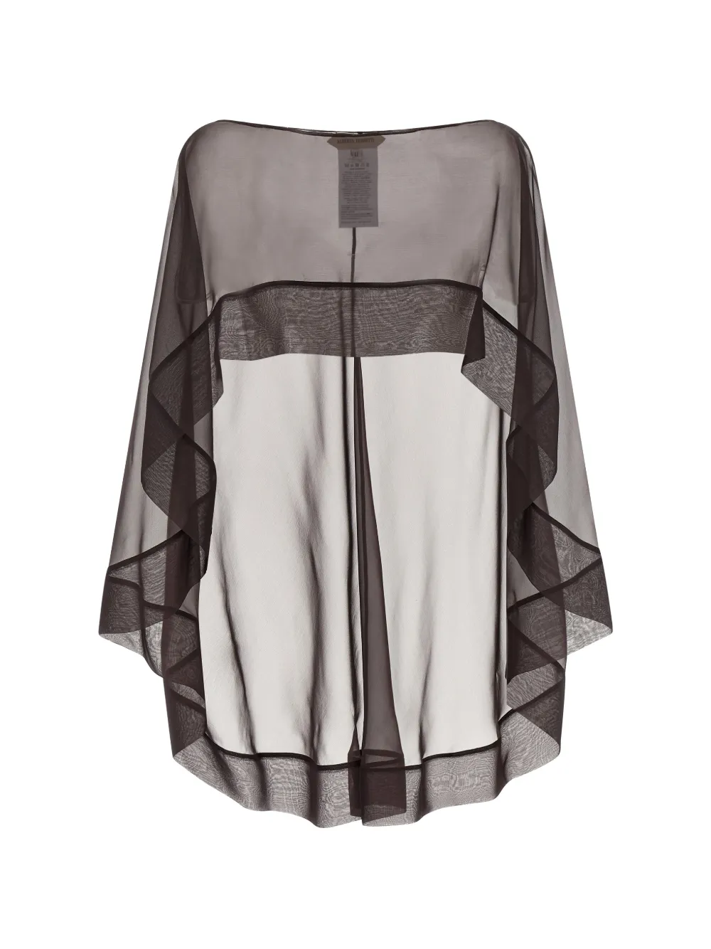 Alberta Ferretti semi-transparent hood scarf - Marrone