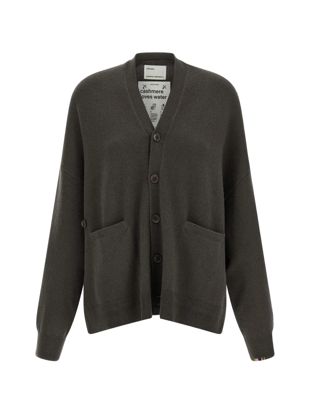 extreme cashmere v-neck side slits cardigan - Marrone