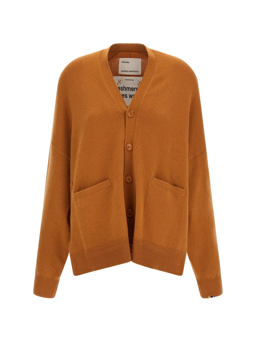 extreme cashmere V-neck pocket cardigan - Orange