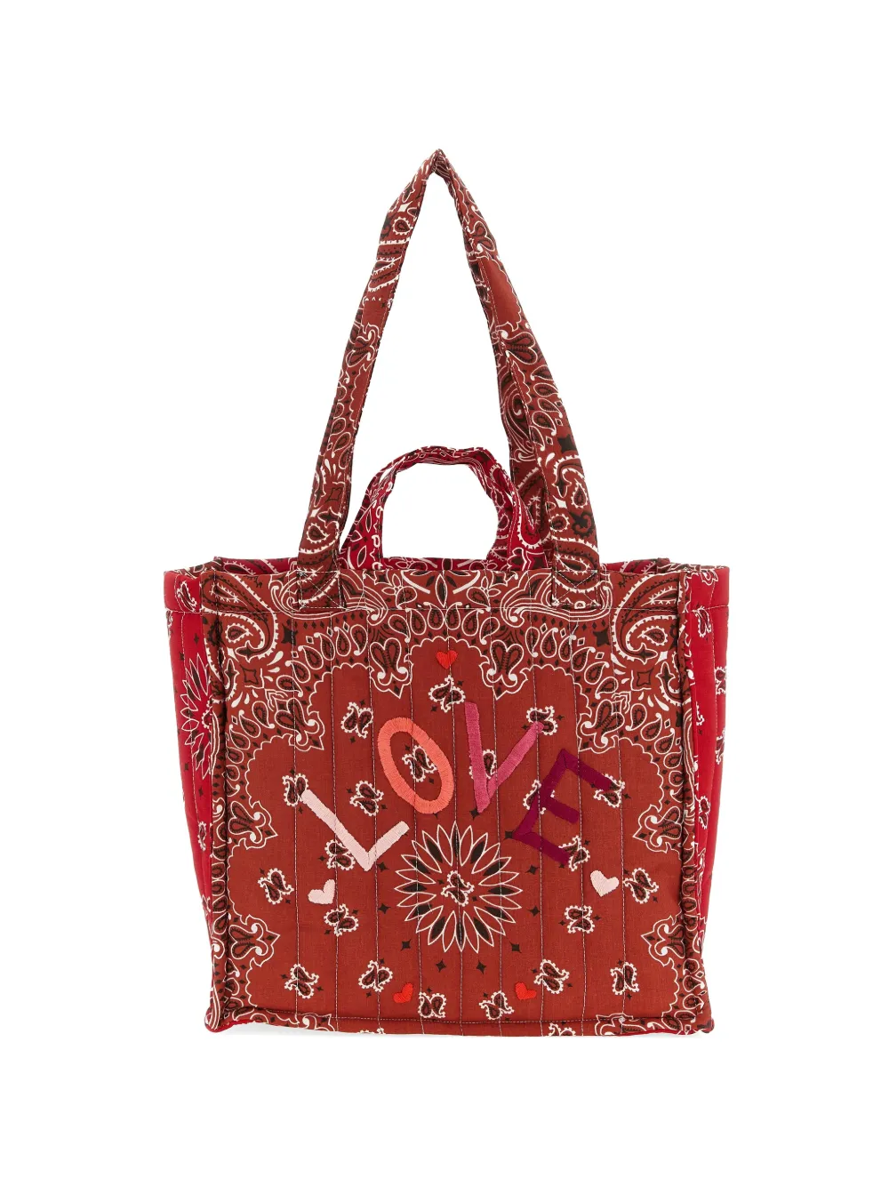 Call It By Your Name Cabas quilted bandana print shopping bag - Rosso