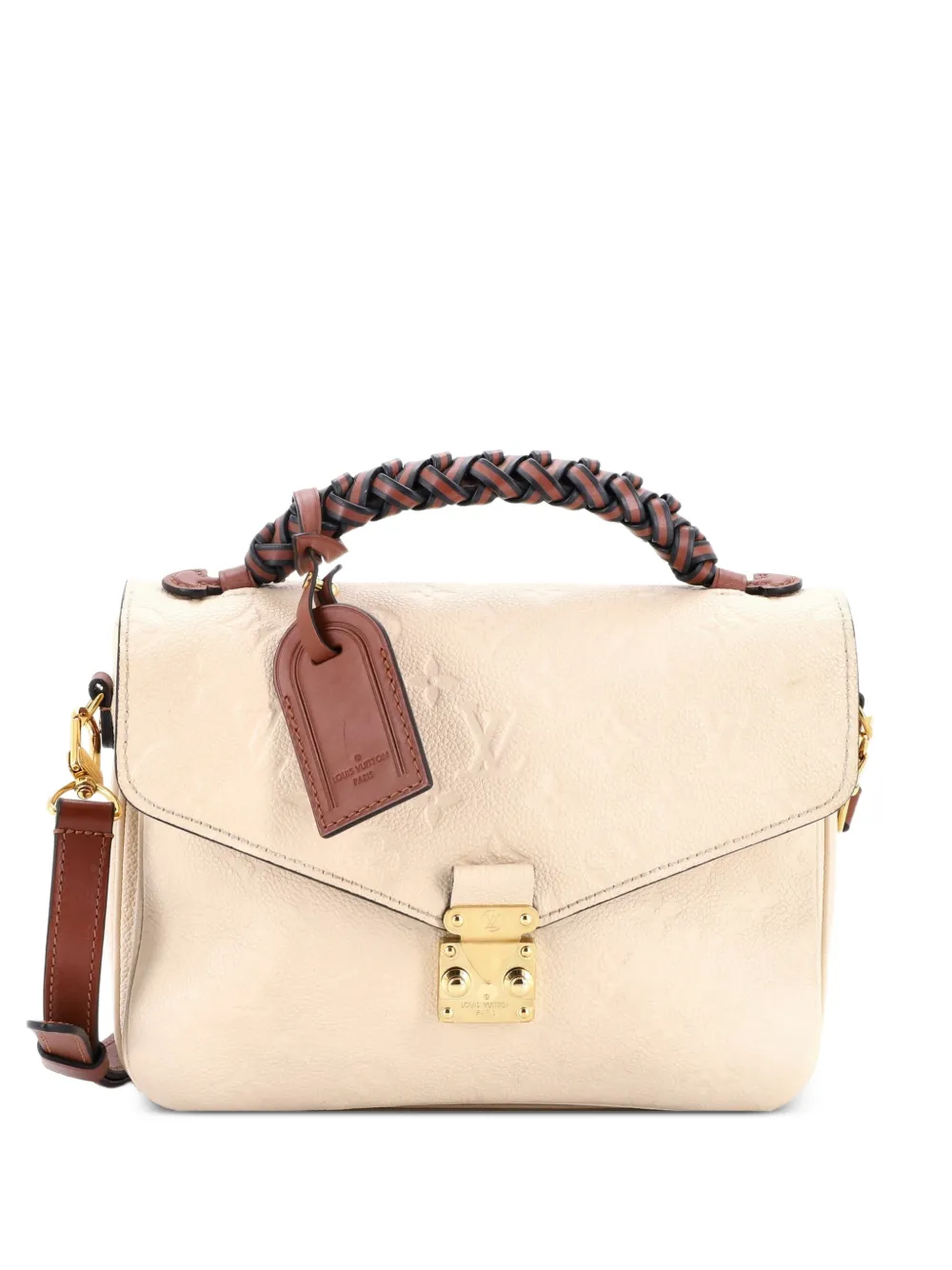 Louis Vuitton Pre-Owned Braided Handle Pochette Metis Monogram Empreinte Leather crossbody bag - Nude