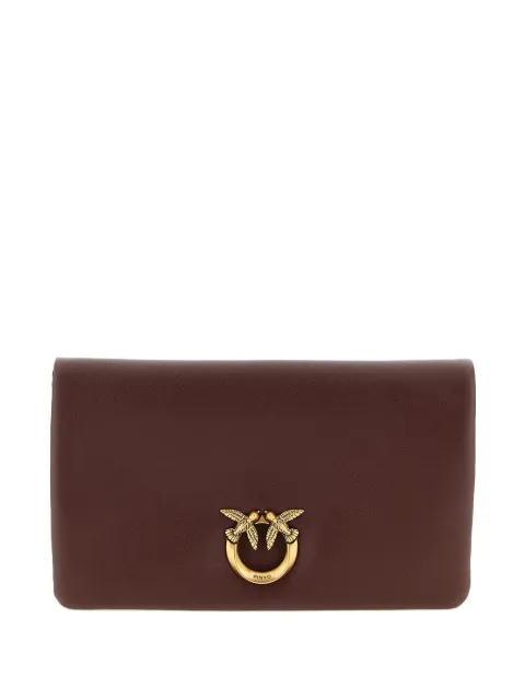 PINKO Love Click padded birds leather clutch bag
