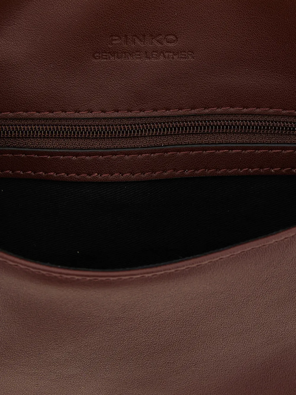 PINKO Love Click gewatteerde leren clutch Bruin