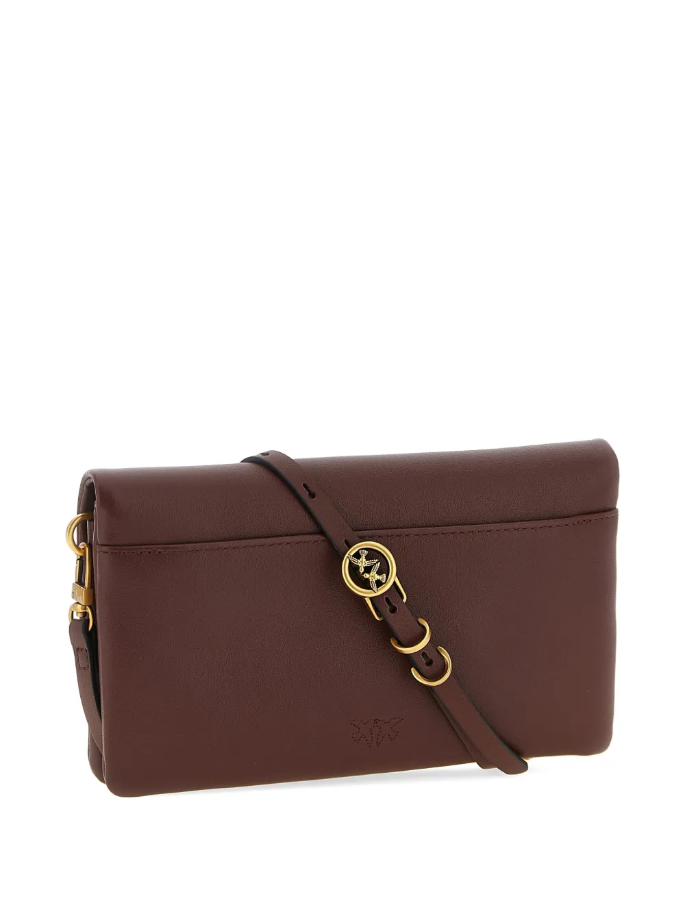 PINKO Love Click gewatteerde leren clutch Bruin