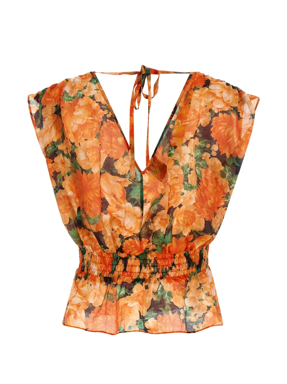 PINKO Botanical Garden top met V-hals Oranje