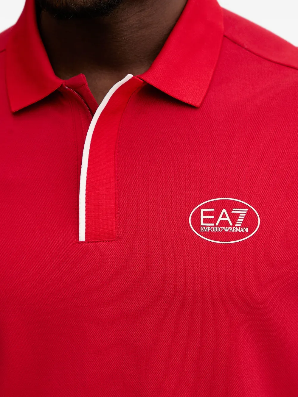 Ea7 Emporio Armani Poloshirt met logopatch Rood