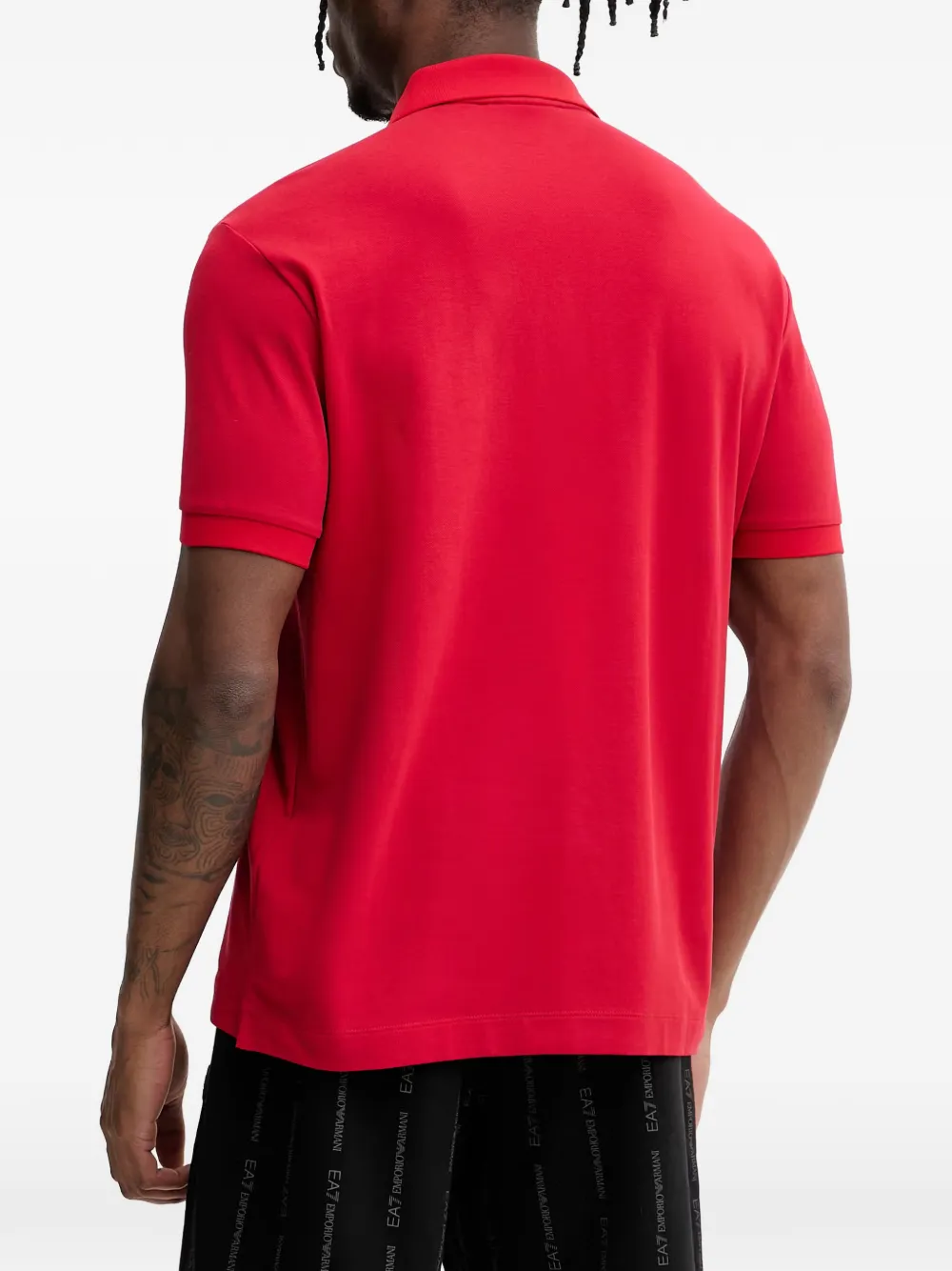 Ea7 Emporio Armani Poloshirt met logopatch Rood
