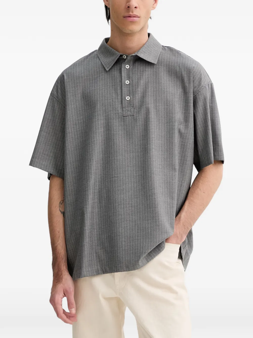 American Vintage Yroway short-sleeve polo shirt - Grigio