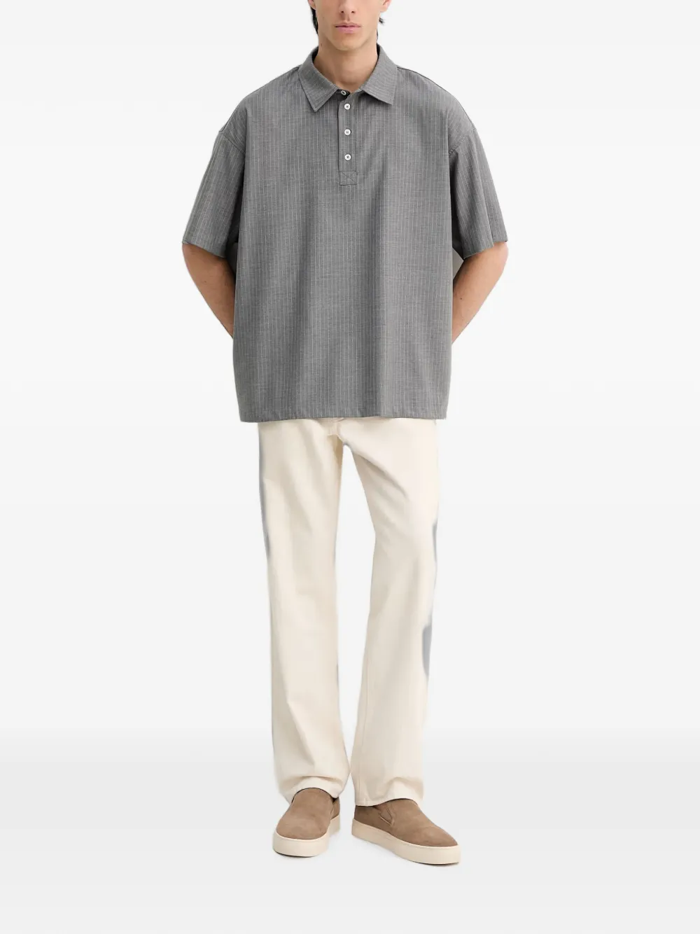 American Vintage Yroway poloshirt met korte mouwen Grijs